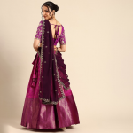 Embroidered Sequinned Semi-Stitched Lehenga & Unstitched Blouse With Dupatta